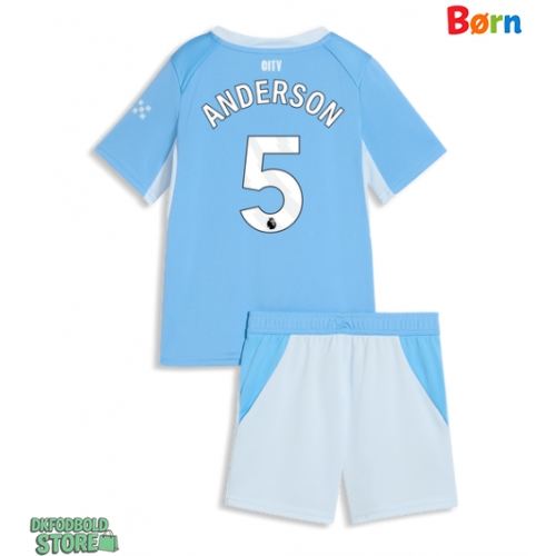 Manchester City Elliot Anderson #5 Replika Babytøj Hjemmebanesæt Børn 2026-27 Kortærmet (+ Korte bukser)
